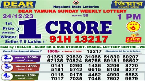 Nagaland State Lottery Result Today 1 pm 6 pm and 8pm..